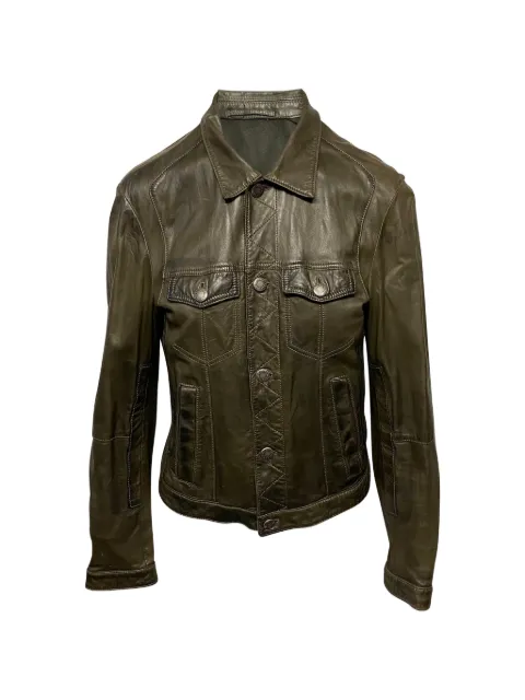 Neil Barrett button-up leather jacket