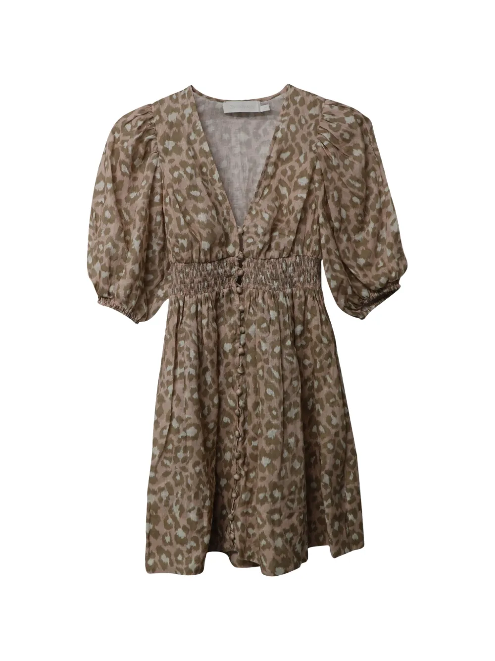 ZIMMERMANN animal-print mini dress - Toni neutri