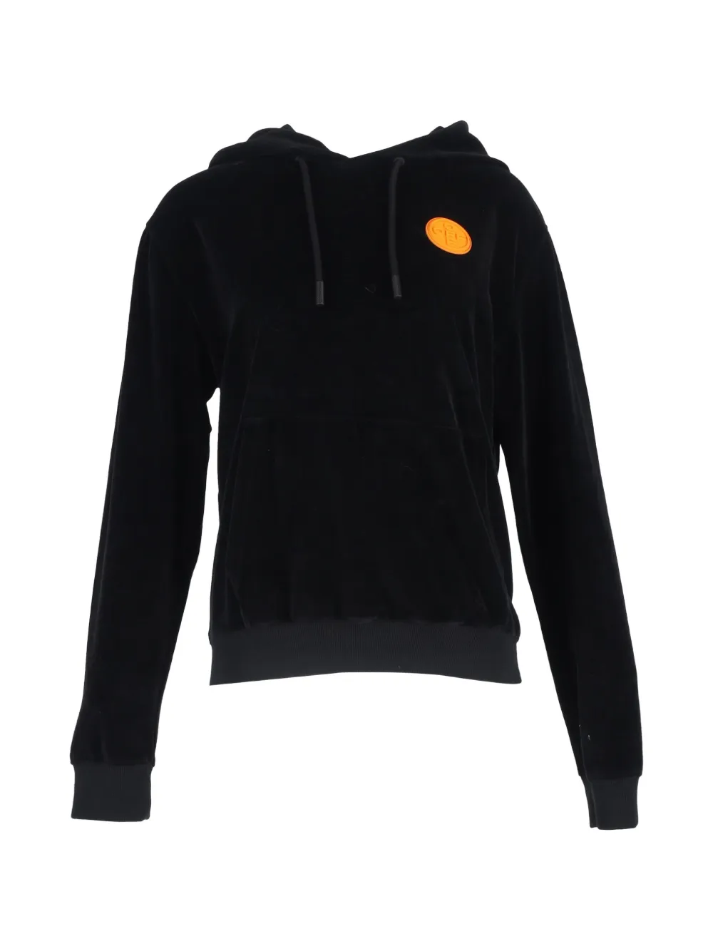 Off-White Pre-Owned arrow-print velvet hoodie - Nero