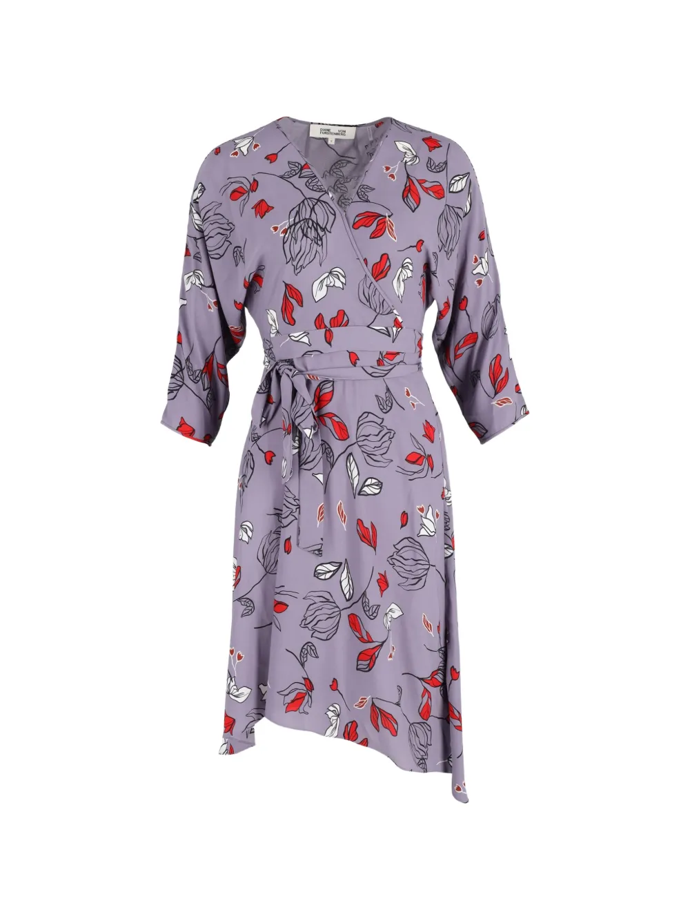 Diane Von Furstenberg Vintage robe mi-longue à fleurs - Violet
