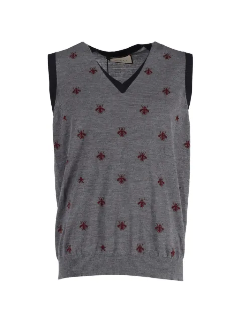 Gucci Pre-Owned bee star V-neck vest
