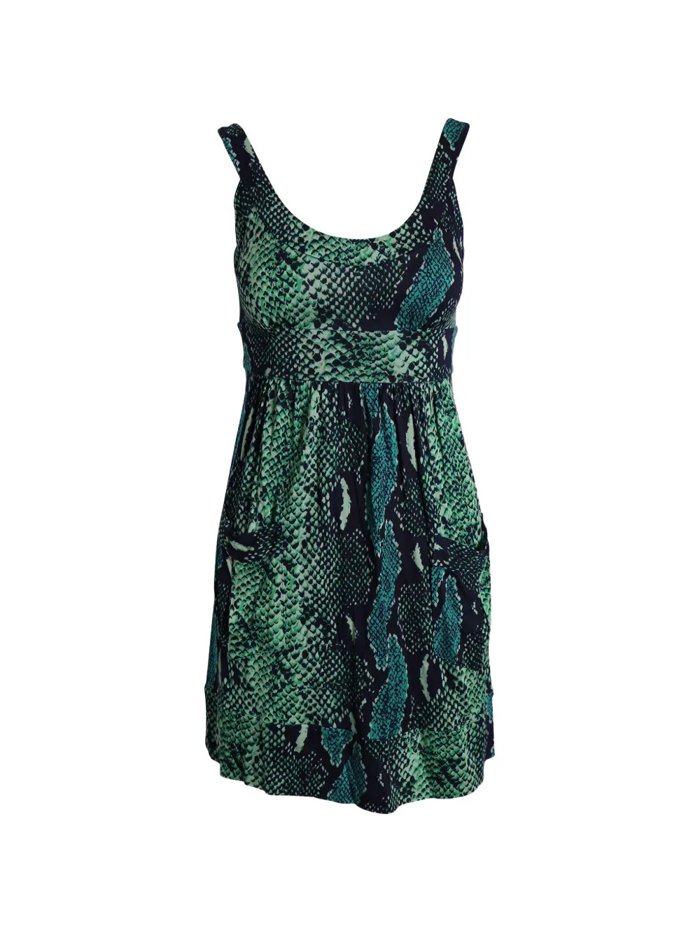 Diane Von Furstenberg Vintage snake-print sleeveless dress - Verde