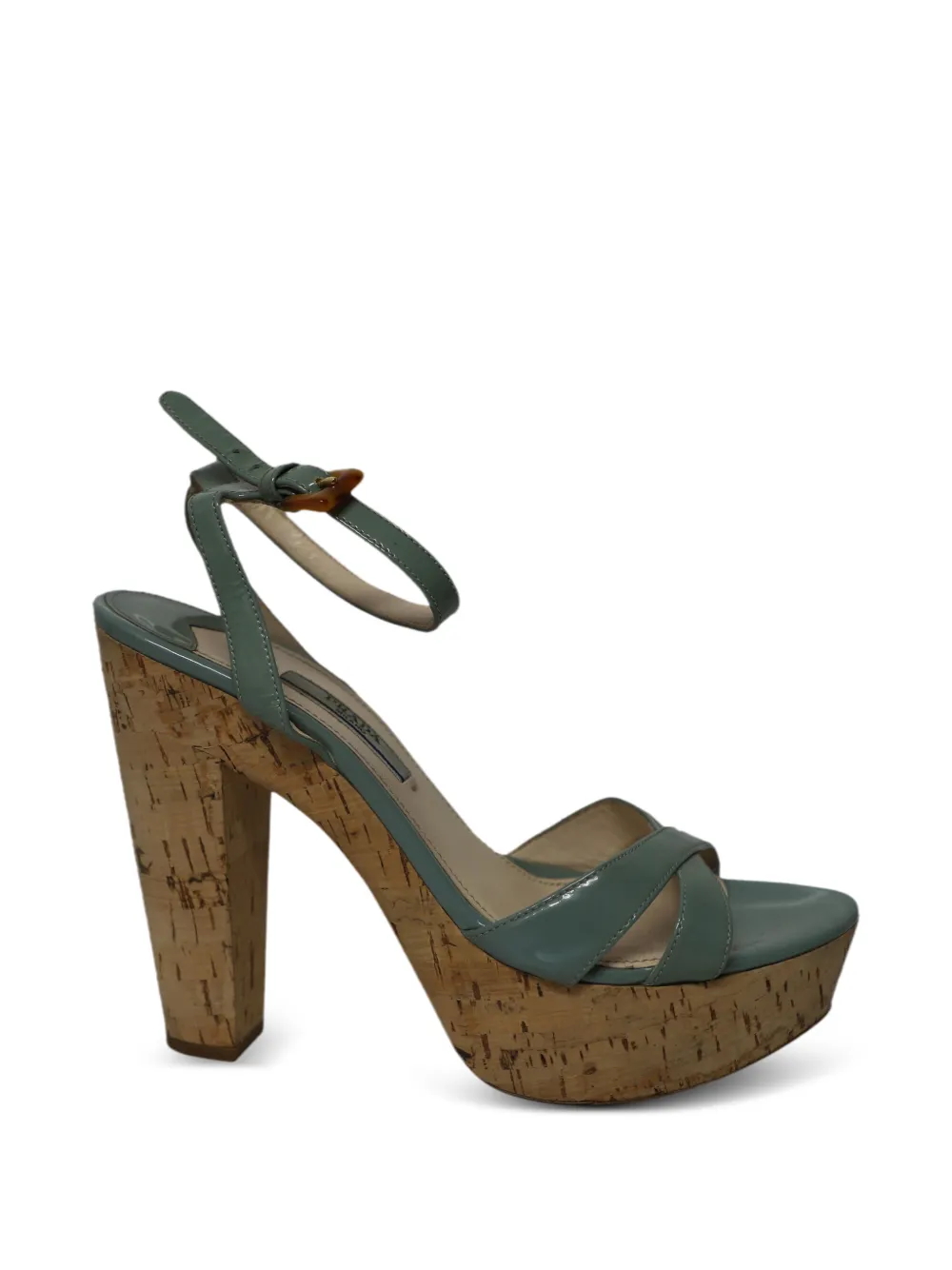 Prada Pre-Owned platform cork heel sandals - Verde