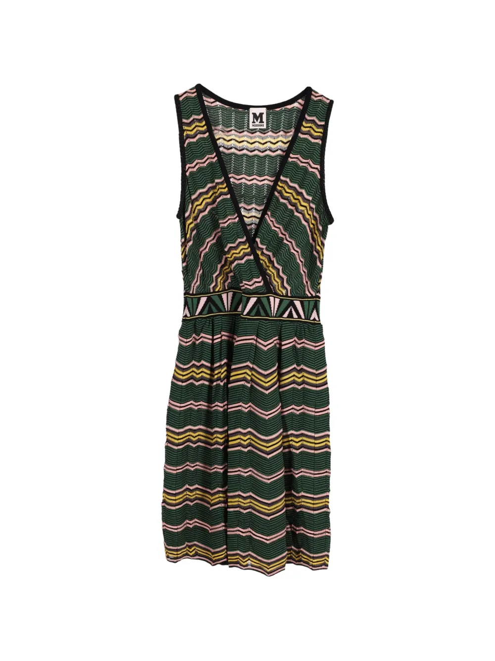 Missoni Pre-Owned striped deep-v sleeveless dress - Verde