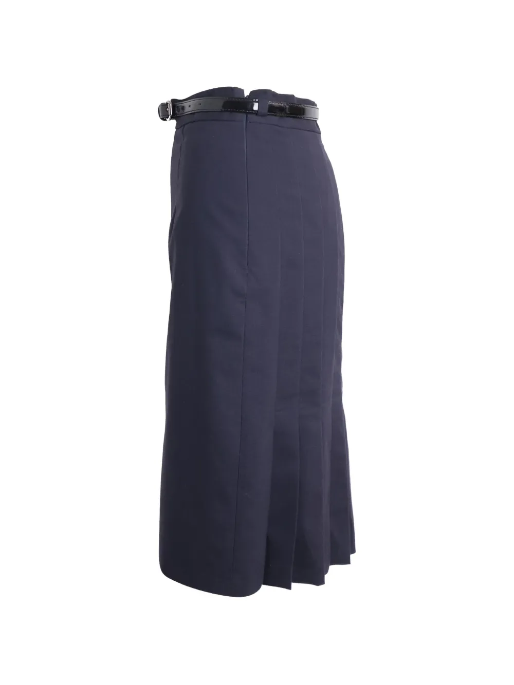 Pleat Belt Pencil Skirt