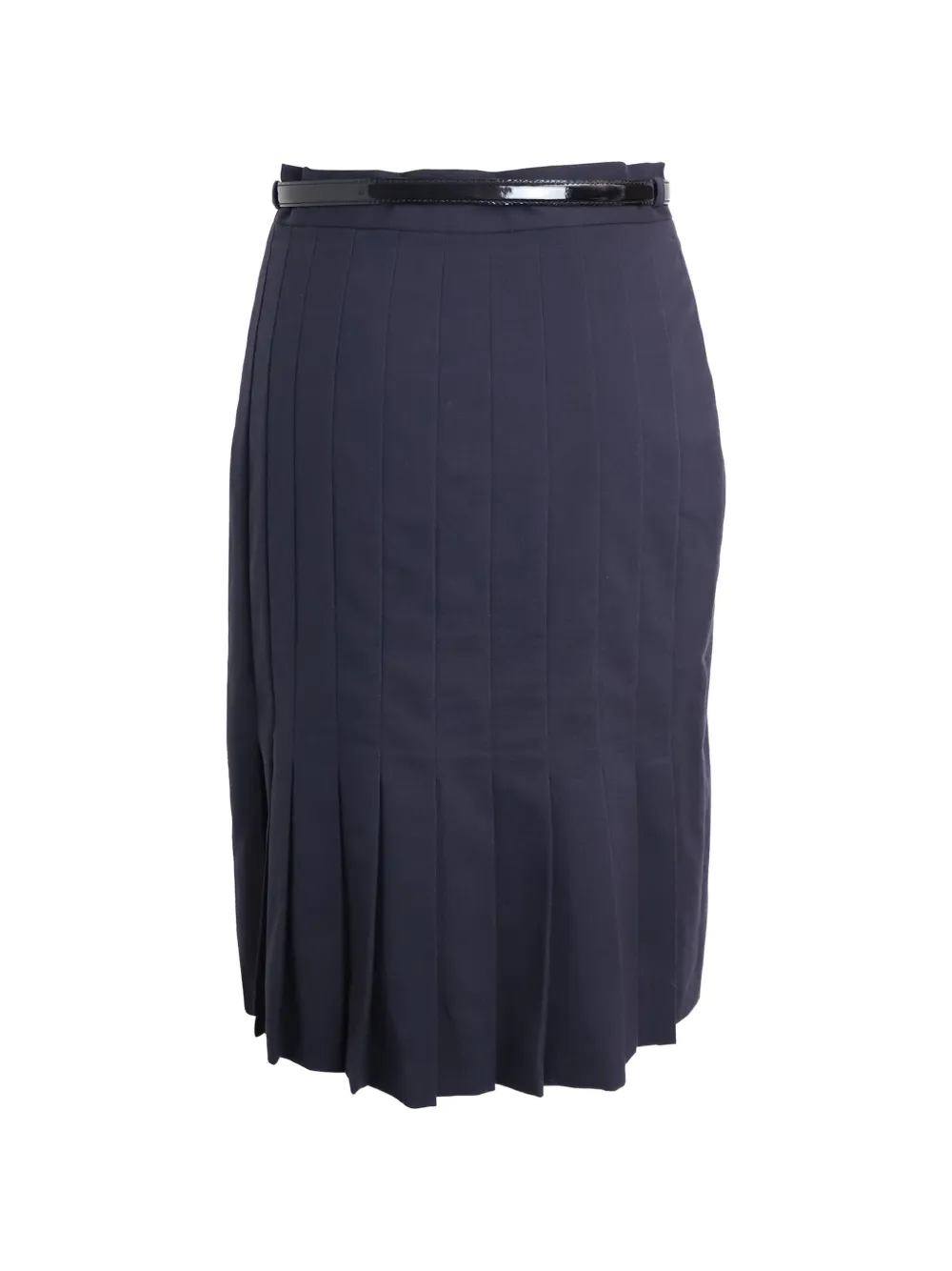 Pleat Belt Pencil Skirt