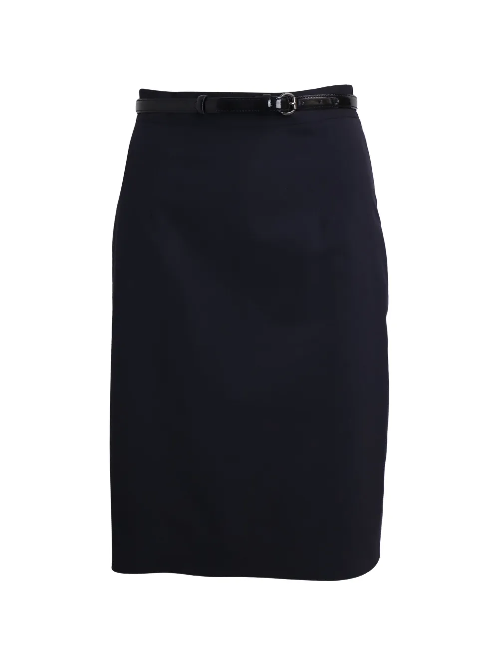 Moschino Pre-Owned pleat belt pencil skirt - Blu