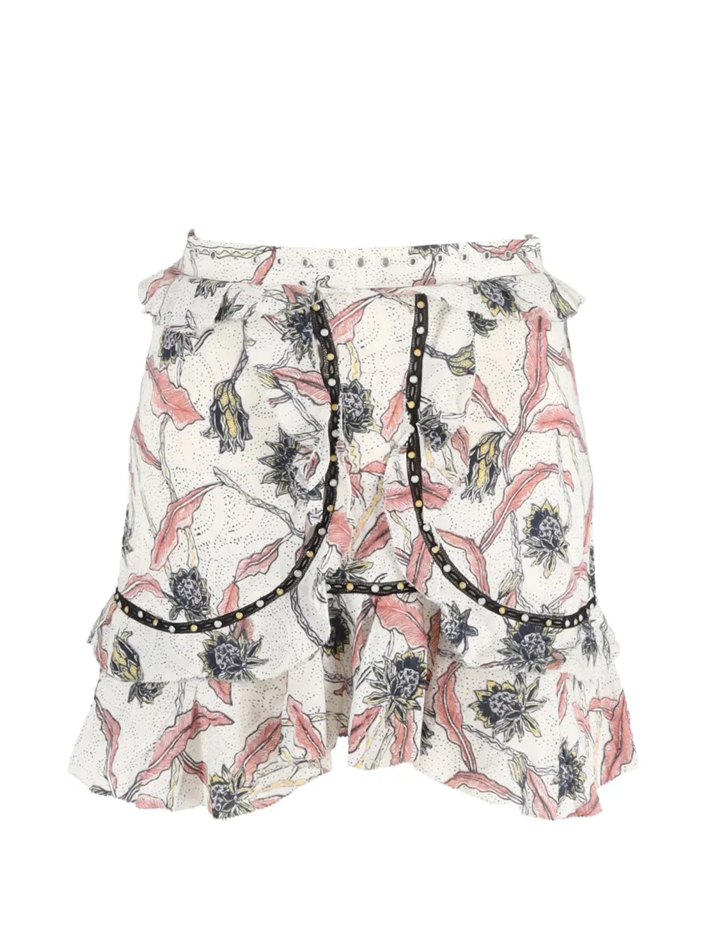 Isabel Marant Vintage Ugi embellished ruffled mini skirt - Toni neutri