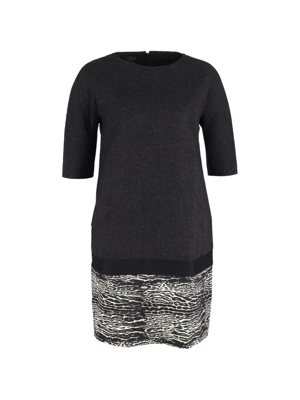 Giambattista Valli Vintage animal-print hem dress - Grigio