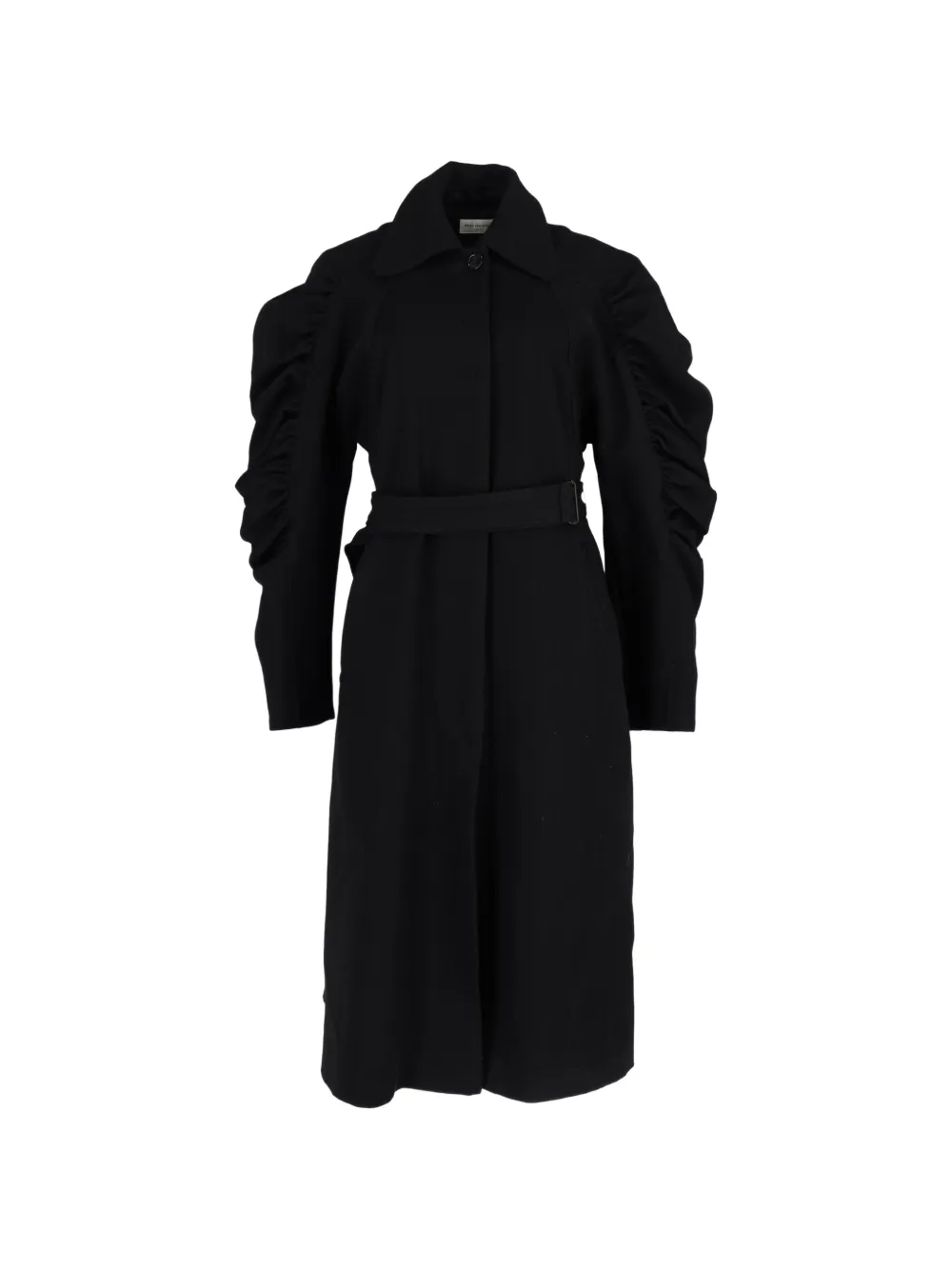 Dries Van Noten Pre-Owned raglan-sleeve belted coat - Nero