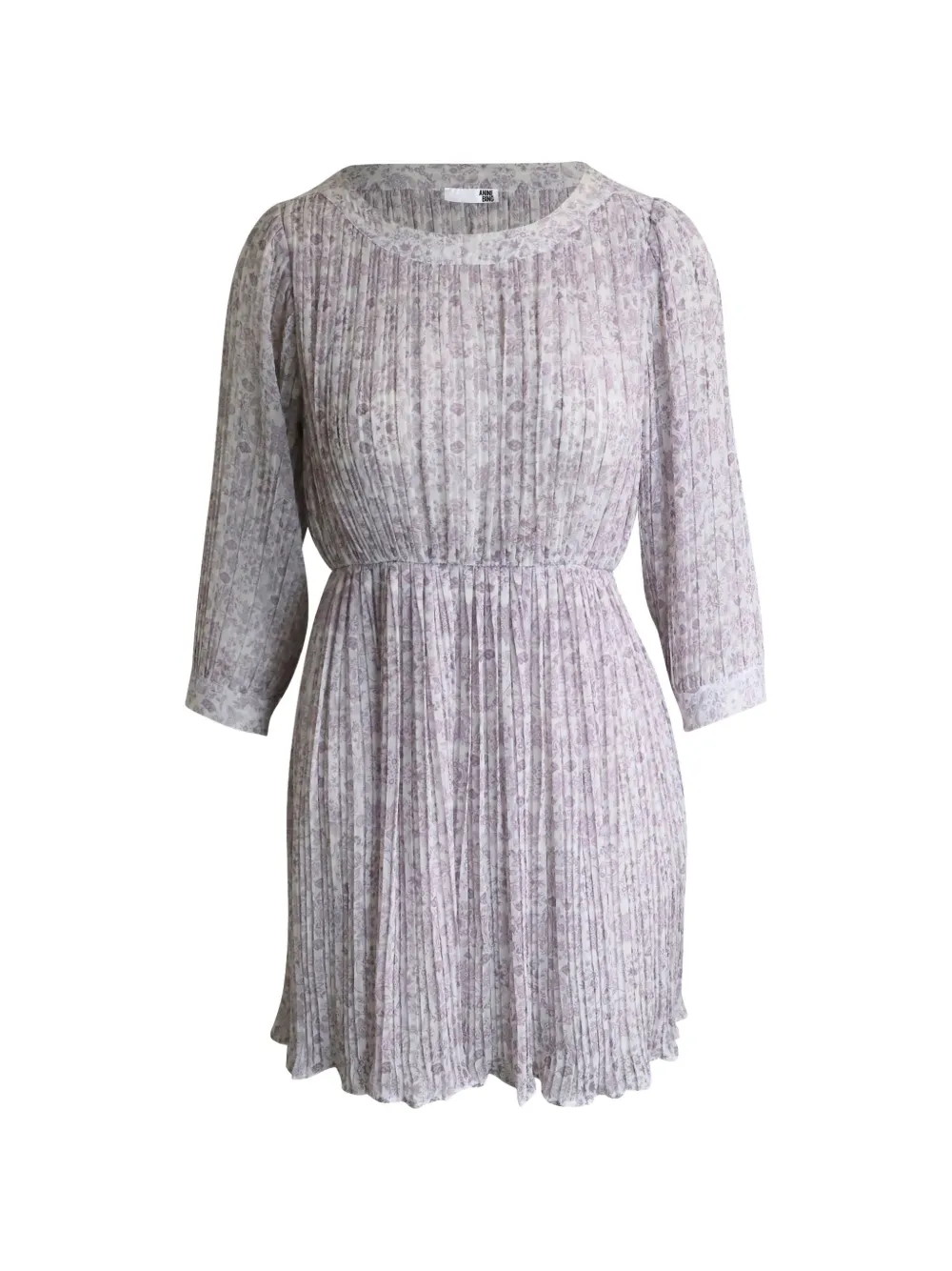 ANINE BING Pleated floral-print dress - Bianco