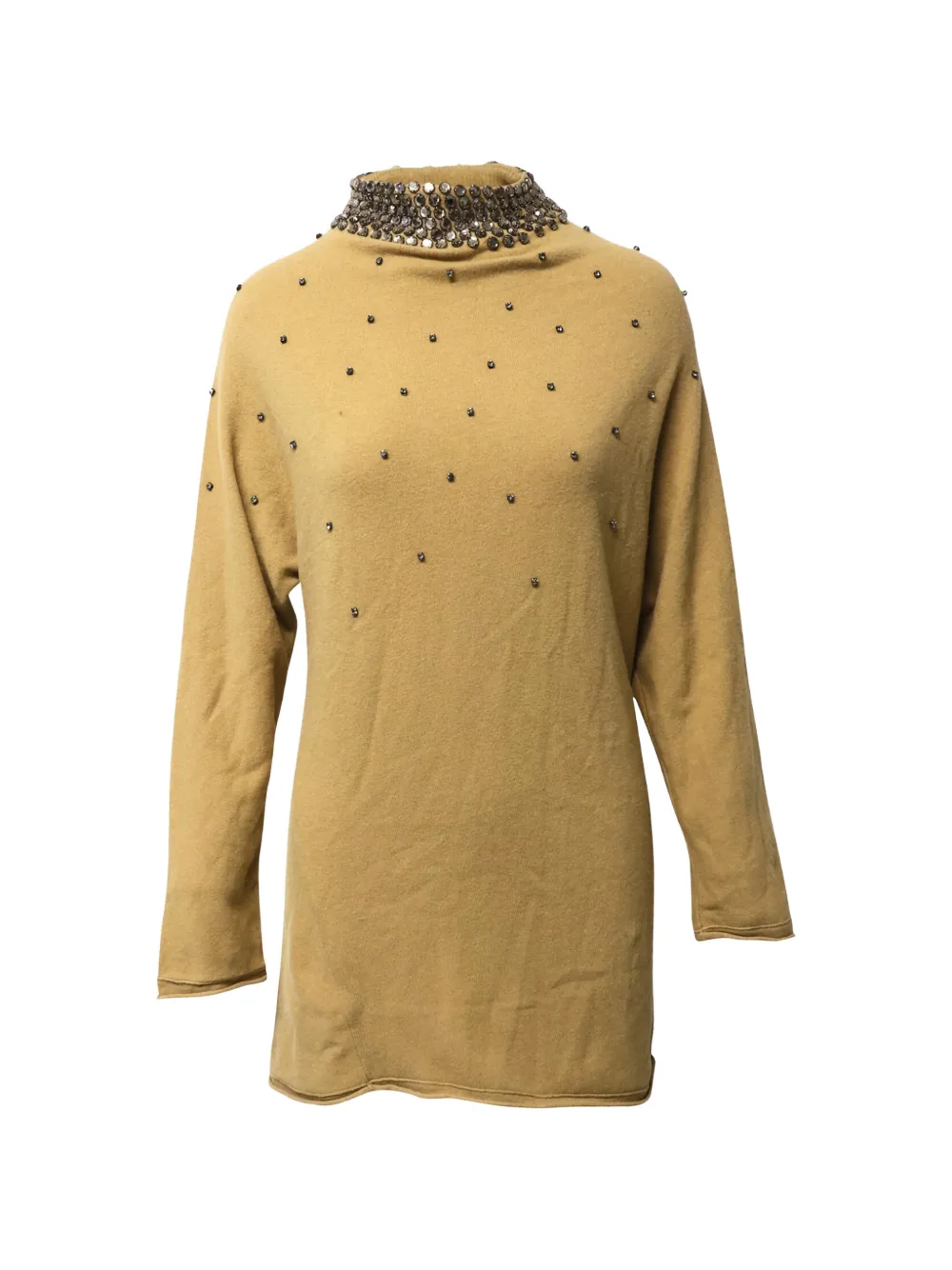 Valentino Garavani Pre-Owned stud-embellishment high-neck dress - Toni neutri