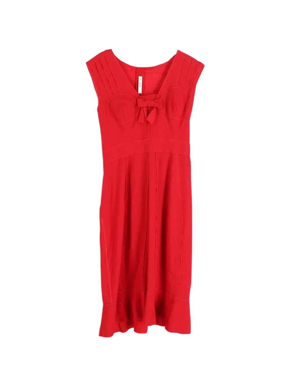 Prada Pre-Owned bow v-neck dress - Rosso