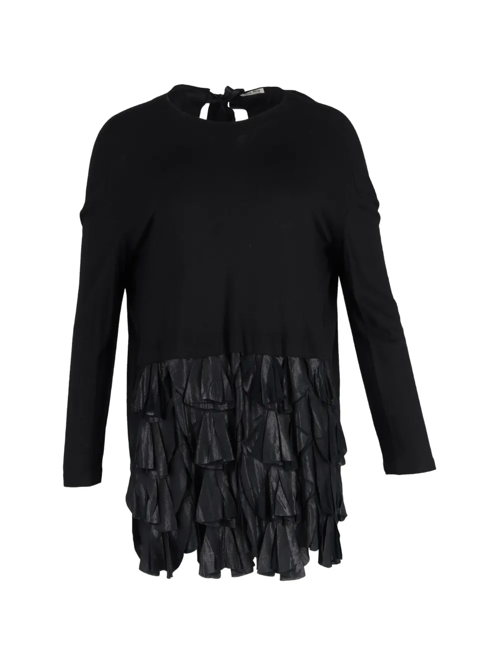 Miu Miu Pre-Owned long-sleeve ruffled blouse - Nero