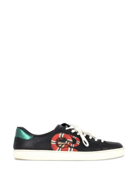 Gucci Pre-Owned Kingsnake Ace graphic-print leather sneakers