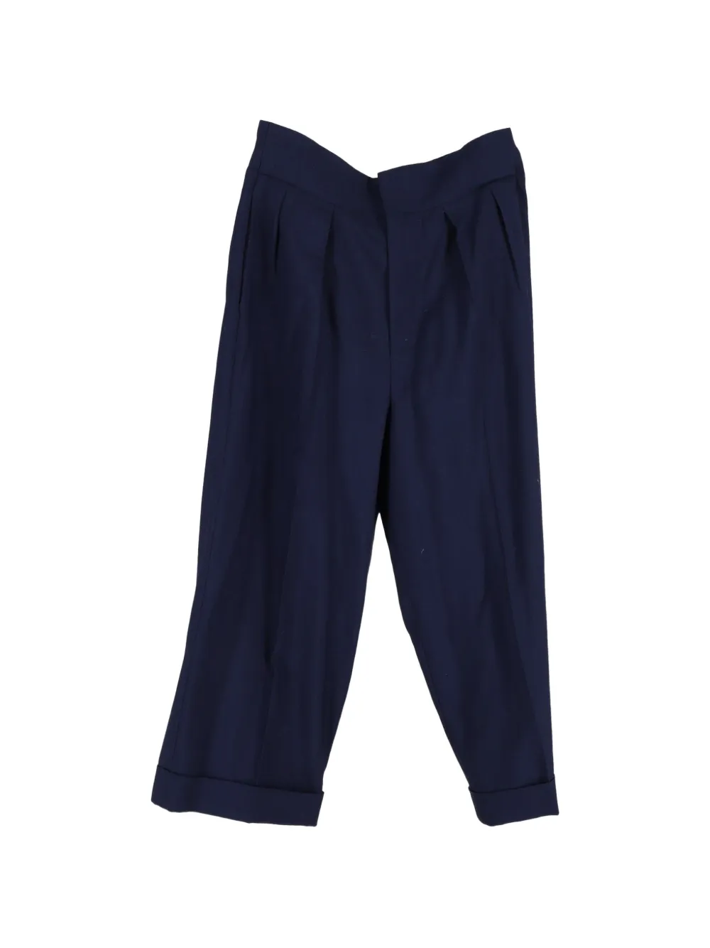 Pre-owned Marni Pleated Wool Trousers In Blue