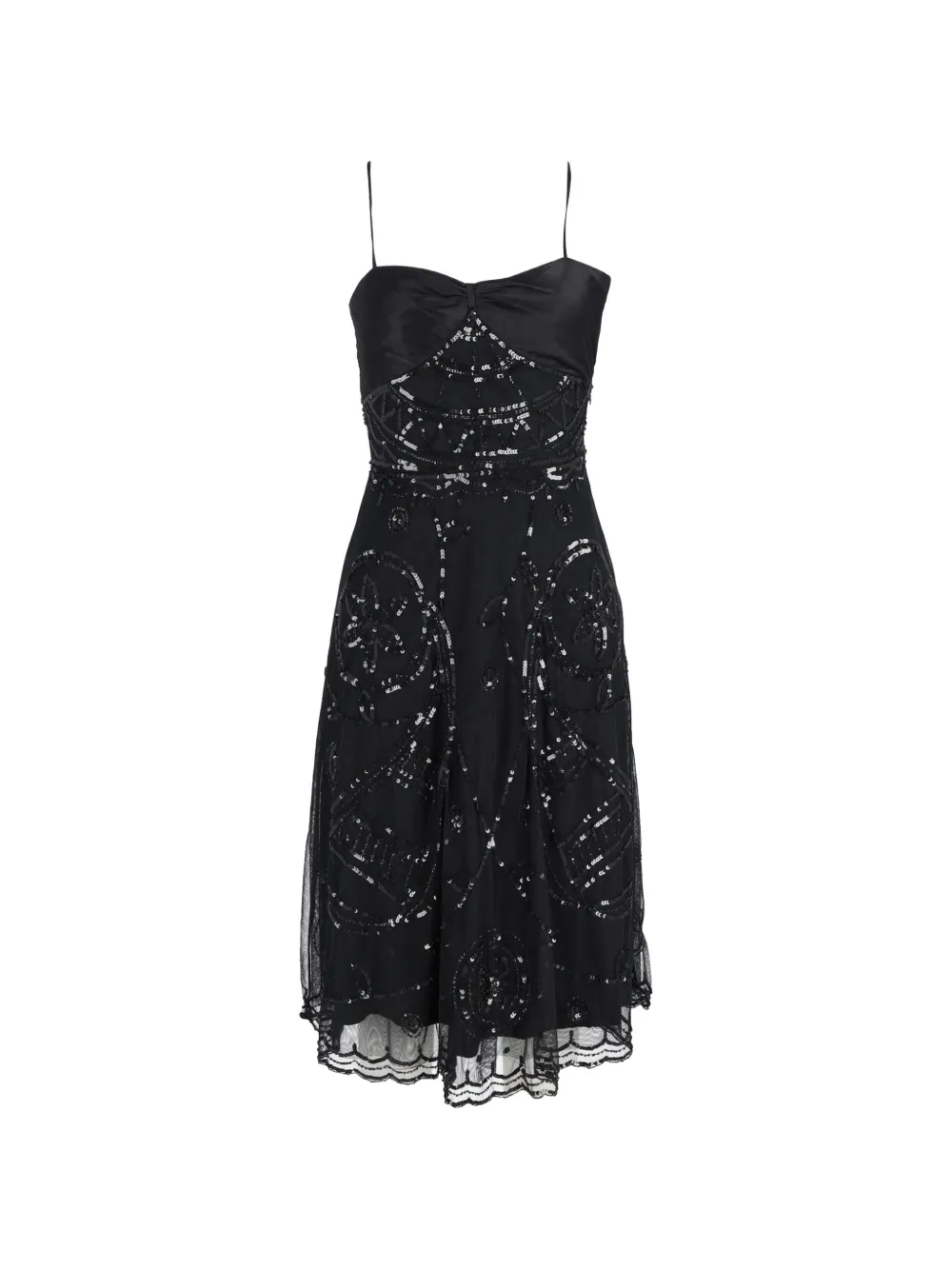 Temperley London sequin spaghetti-straps dress - Nero