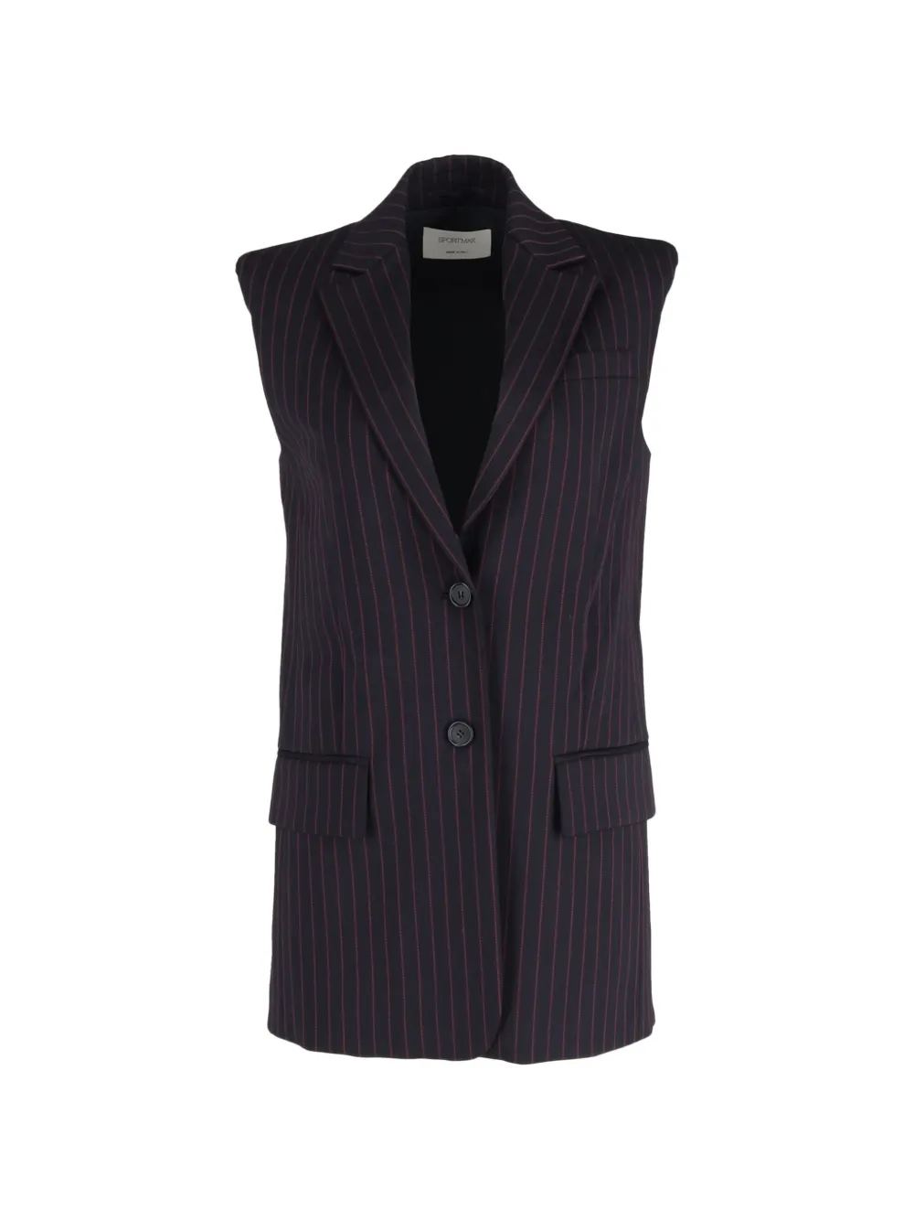 Max Mara pinstripe sleeveless blazer - Blu