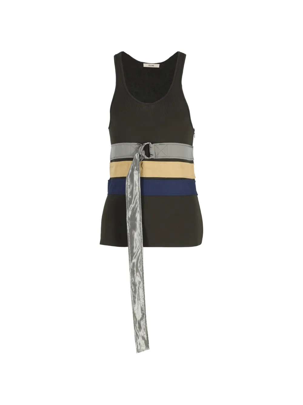 Celine Pre-Owned belted knitted tank top - Verde