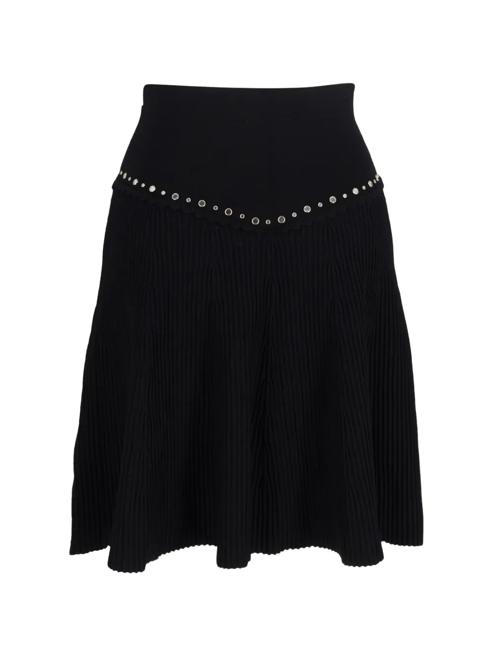 SANDRO ribbed flared skirt - Nero