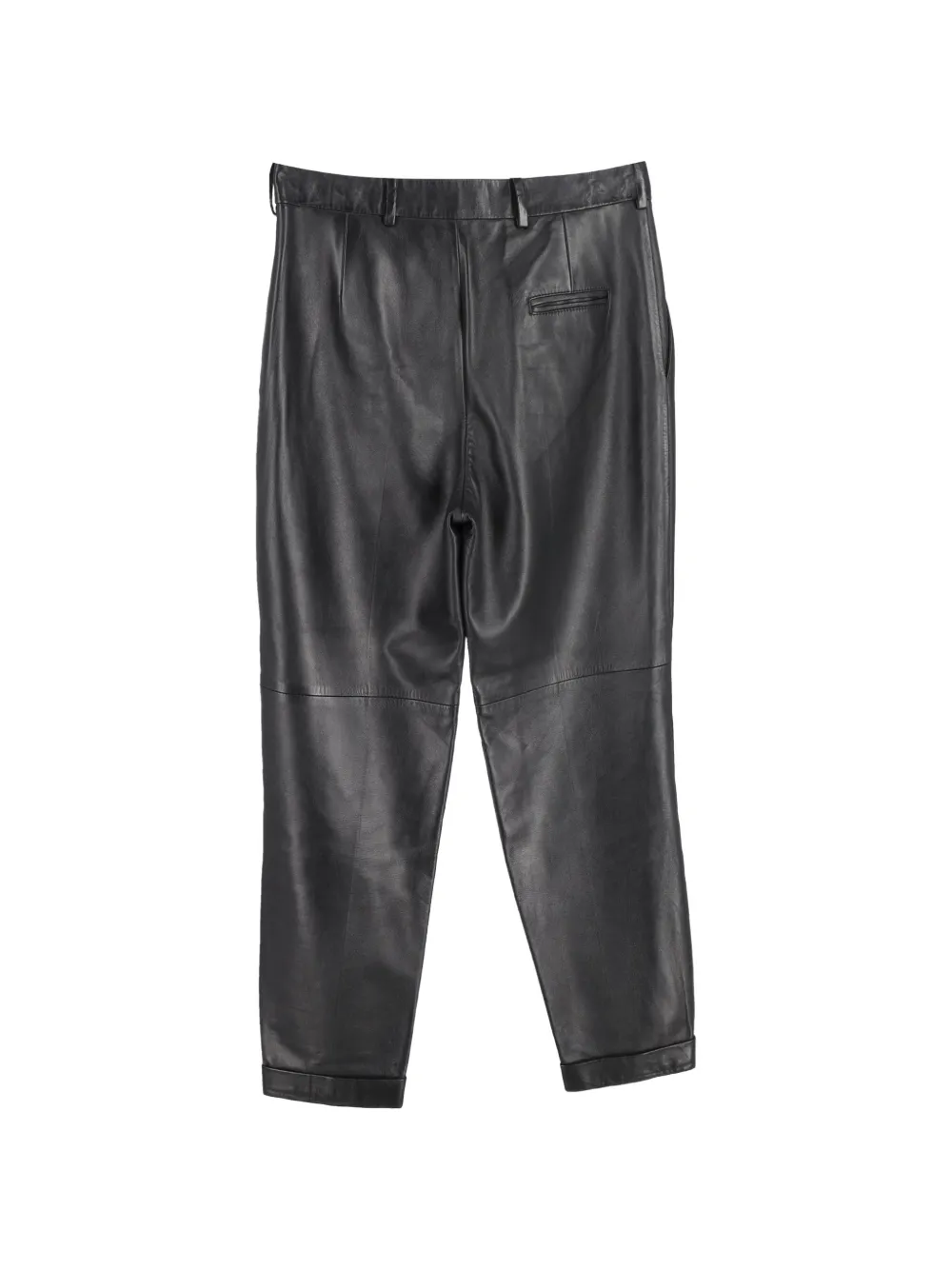 Pleated Leather Trousers