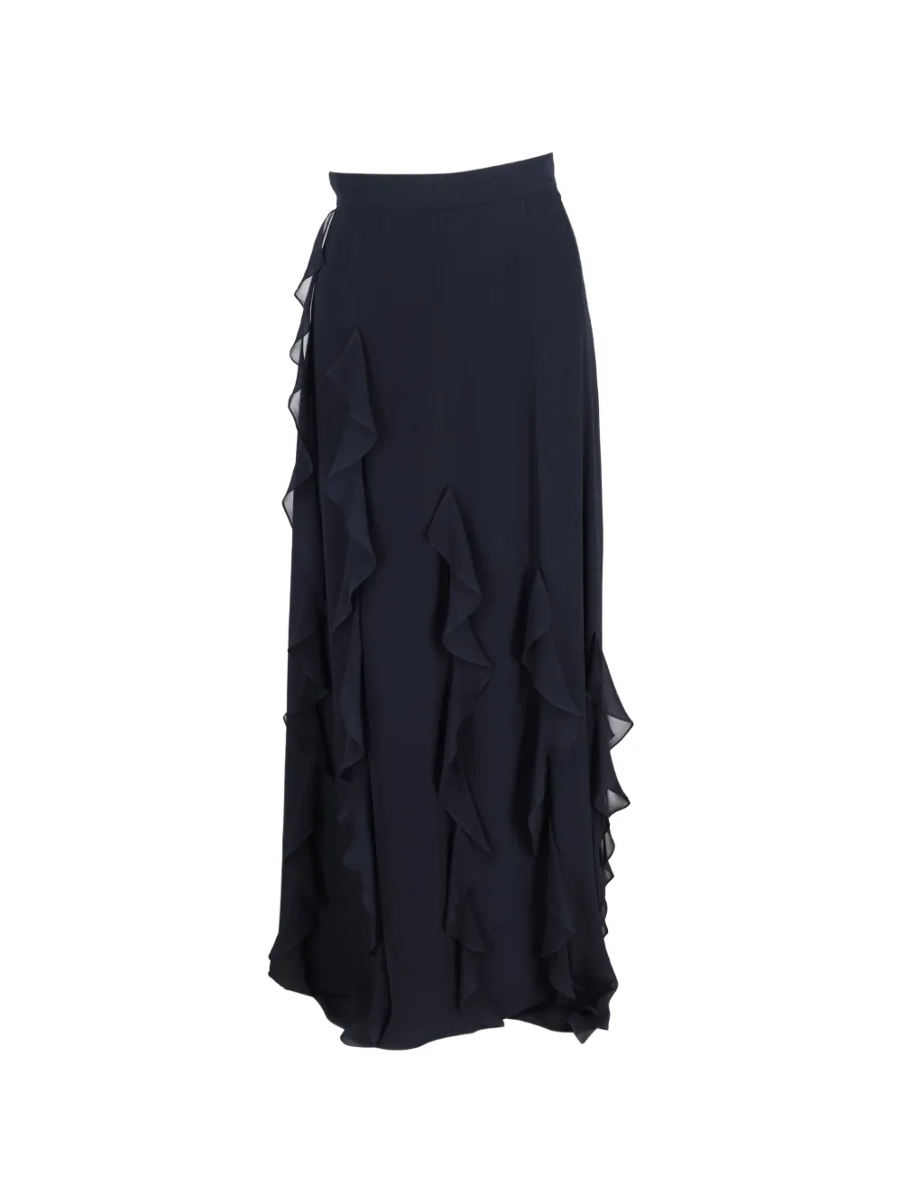 Max Mara frilled long straight skirt - Blu
