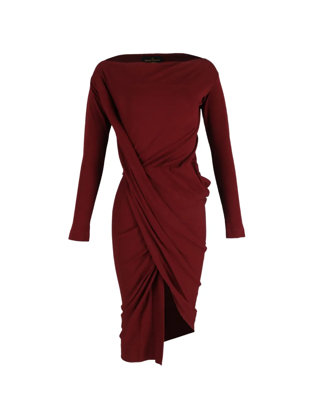 Vivienne Westwood Pre-Owned draped long-sleeve midi dress - Rosso