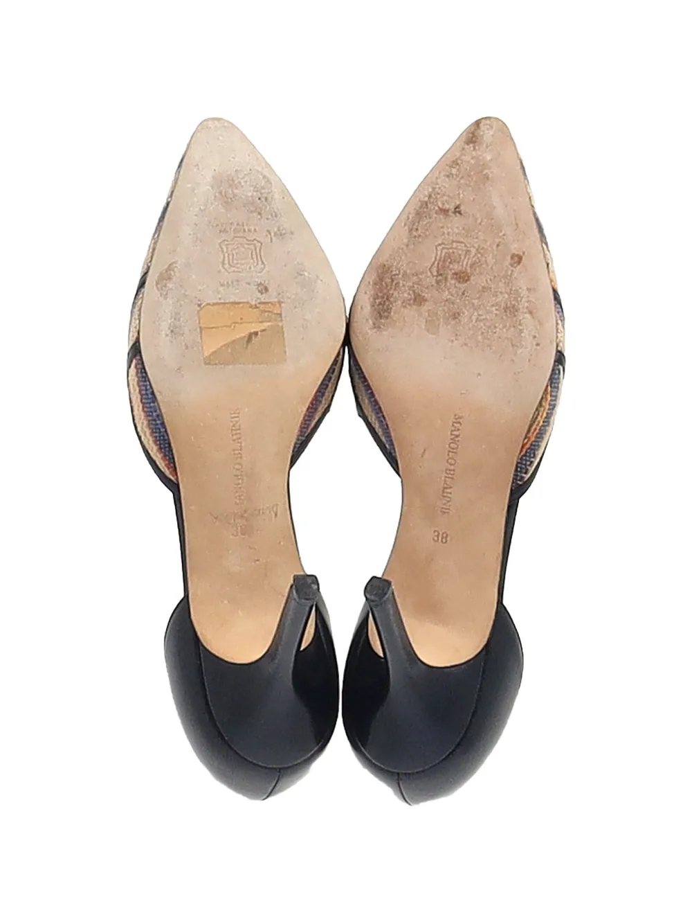 Pointed-Toe Raffia Pumps