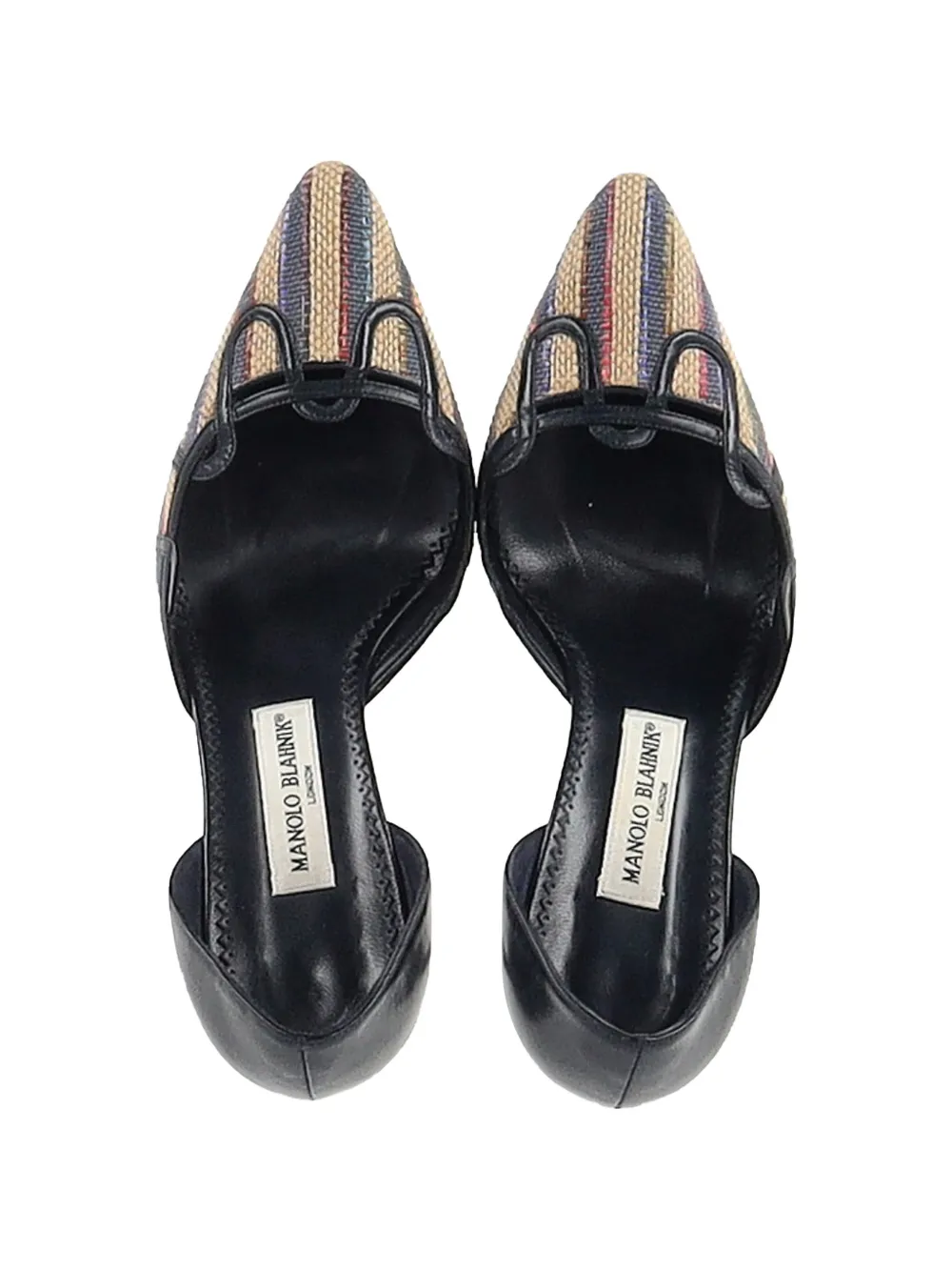 Pointed-Toe Raffia Pumps