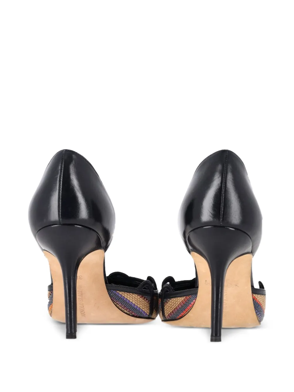 Pointed-Toe Raffia Pumps
