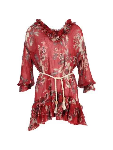 ZIMMERMANN floral-print ruffled mini dress