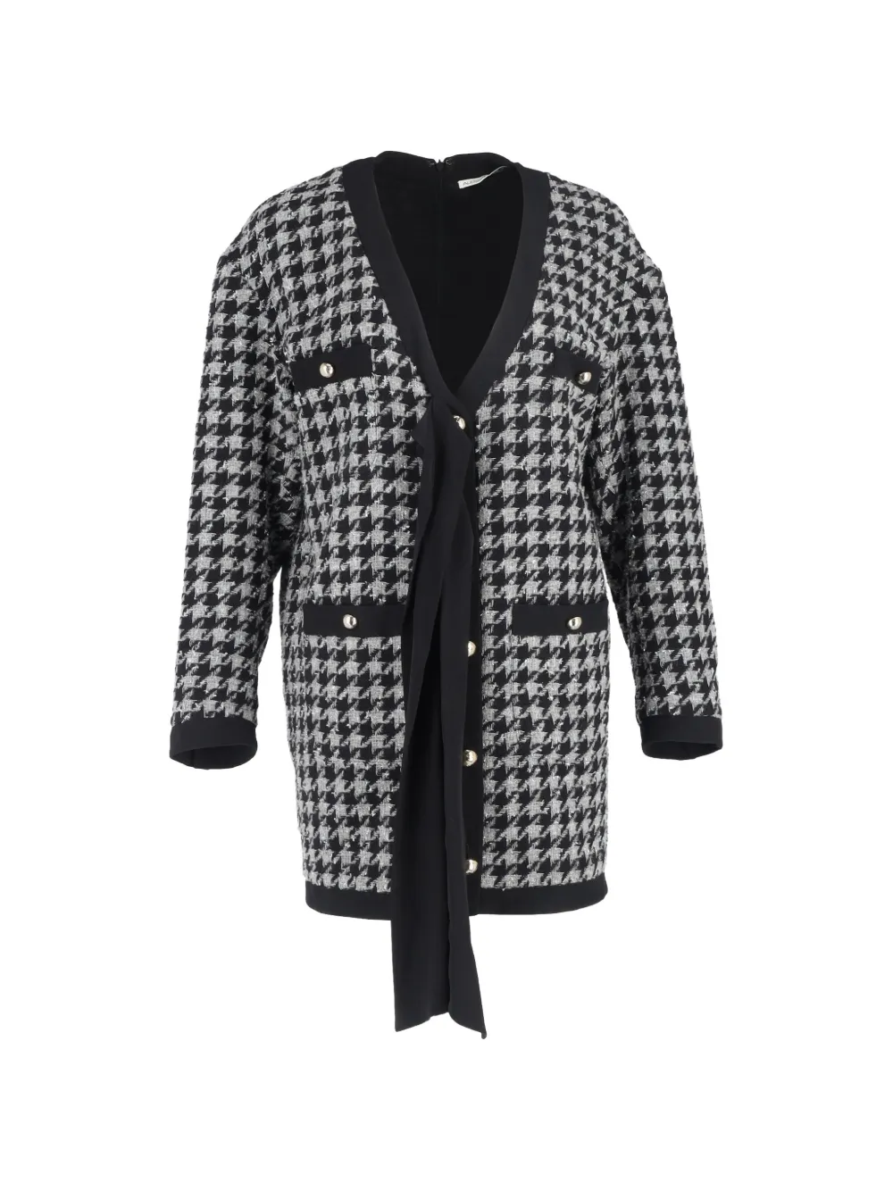 Alessandra Rich houndstooth mini dress - Nero
