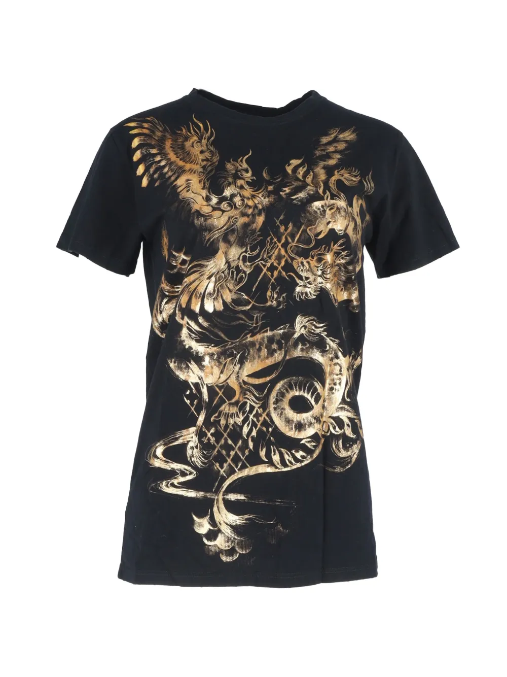 Balmain Pre-Owned dragon-printed cotton T-shirt - Nero