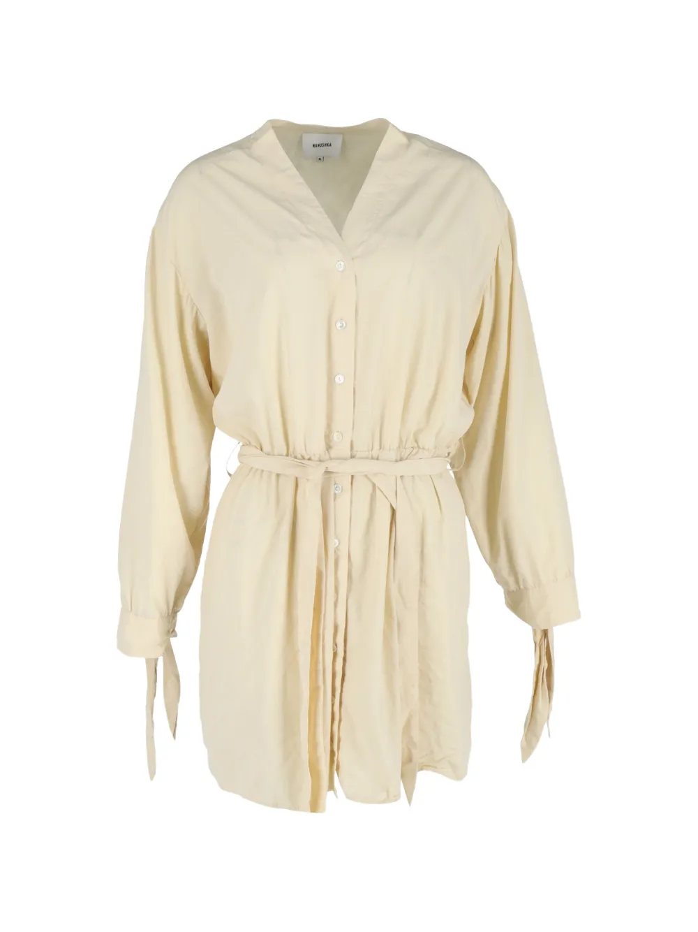 Nanushka V-neck shirt mini dress - Giallo