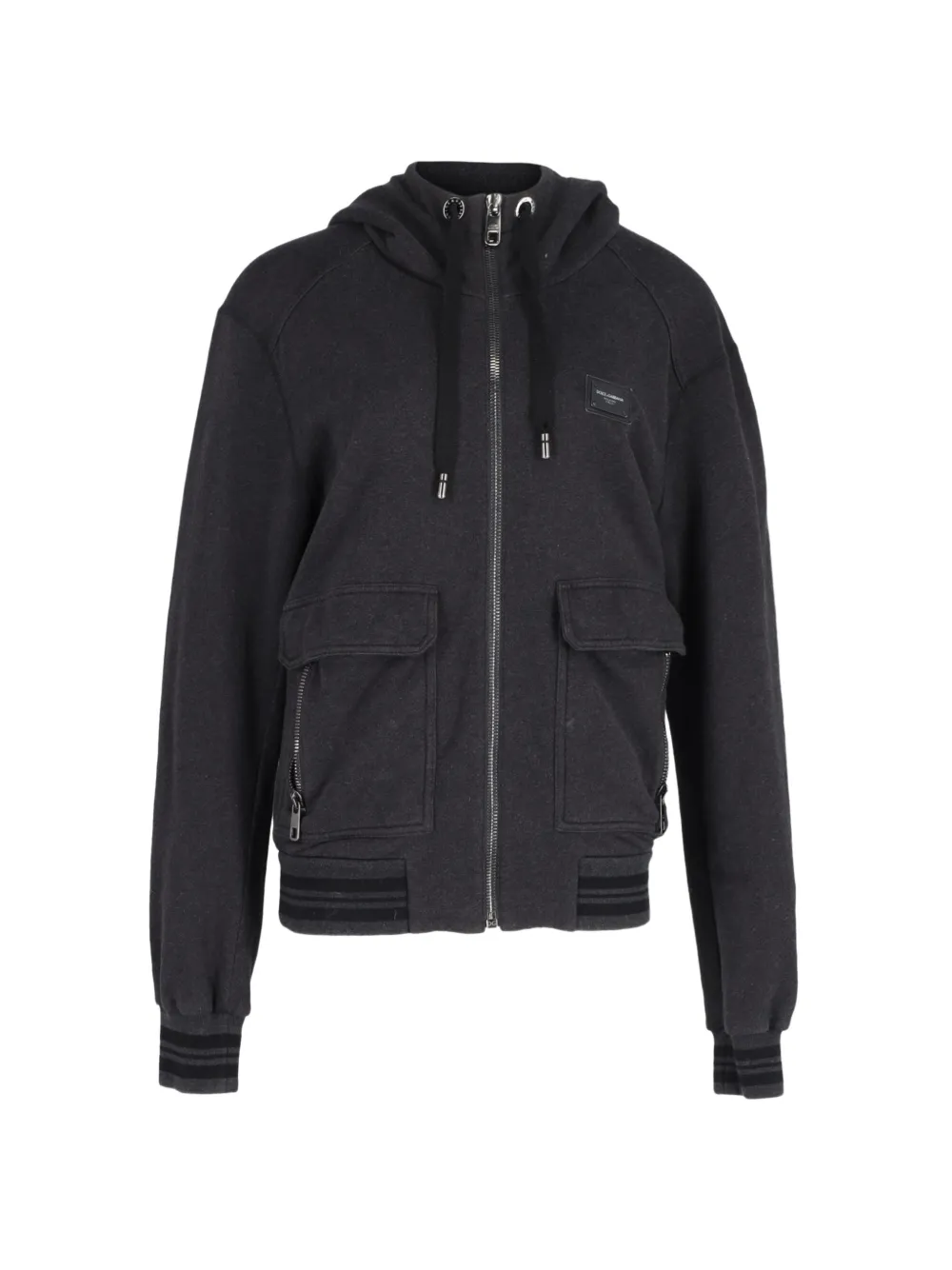 Dolce & Gabbana Pre-Owned flap-pocket zip-up hoodie - Grigio