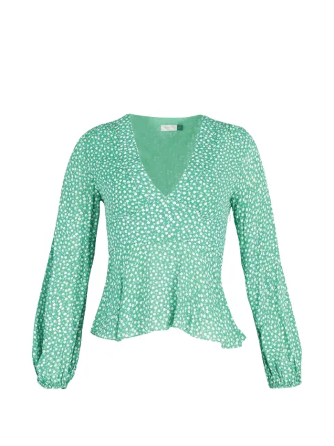 Rixo long-sleeve floral-print top