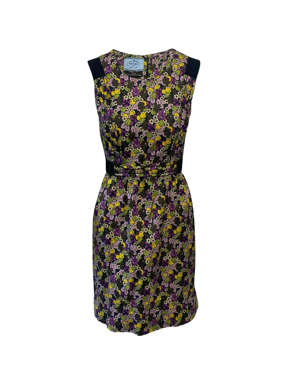 Prada Pre-Owned floral-patterned pleated dress - Nero