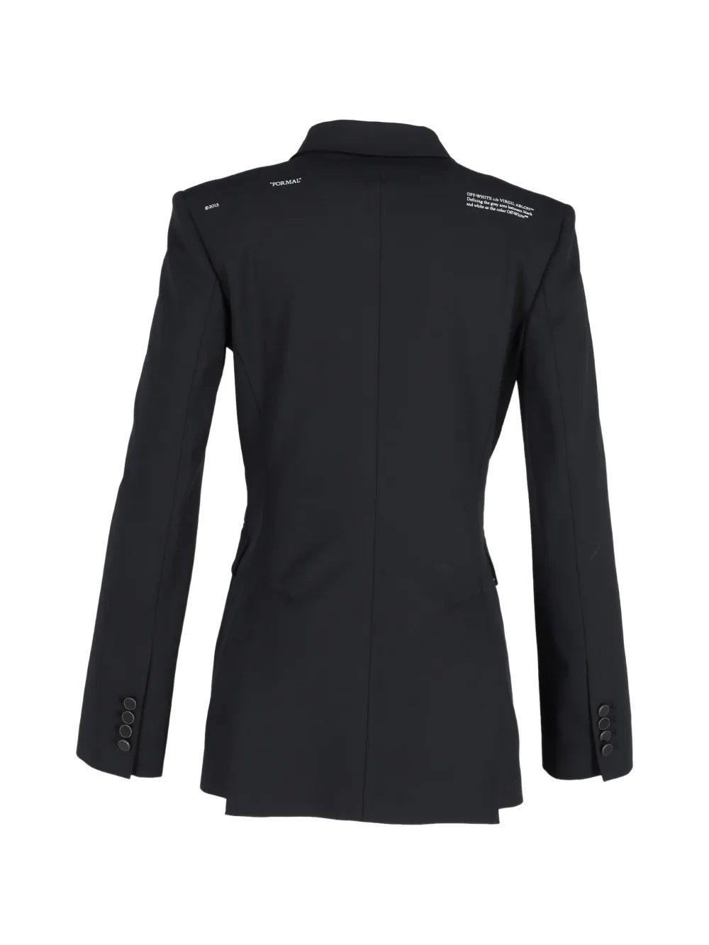  Off-white Pre-owned Double-breasted Wool Blazer - Black 