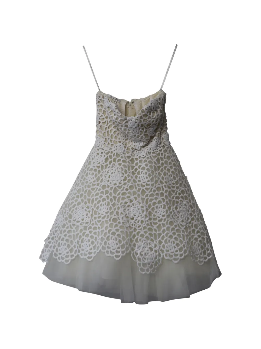 Oscar de la Renta Pre-Owned lace-detail balloon bridal dress - Bianco