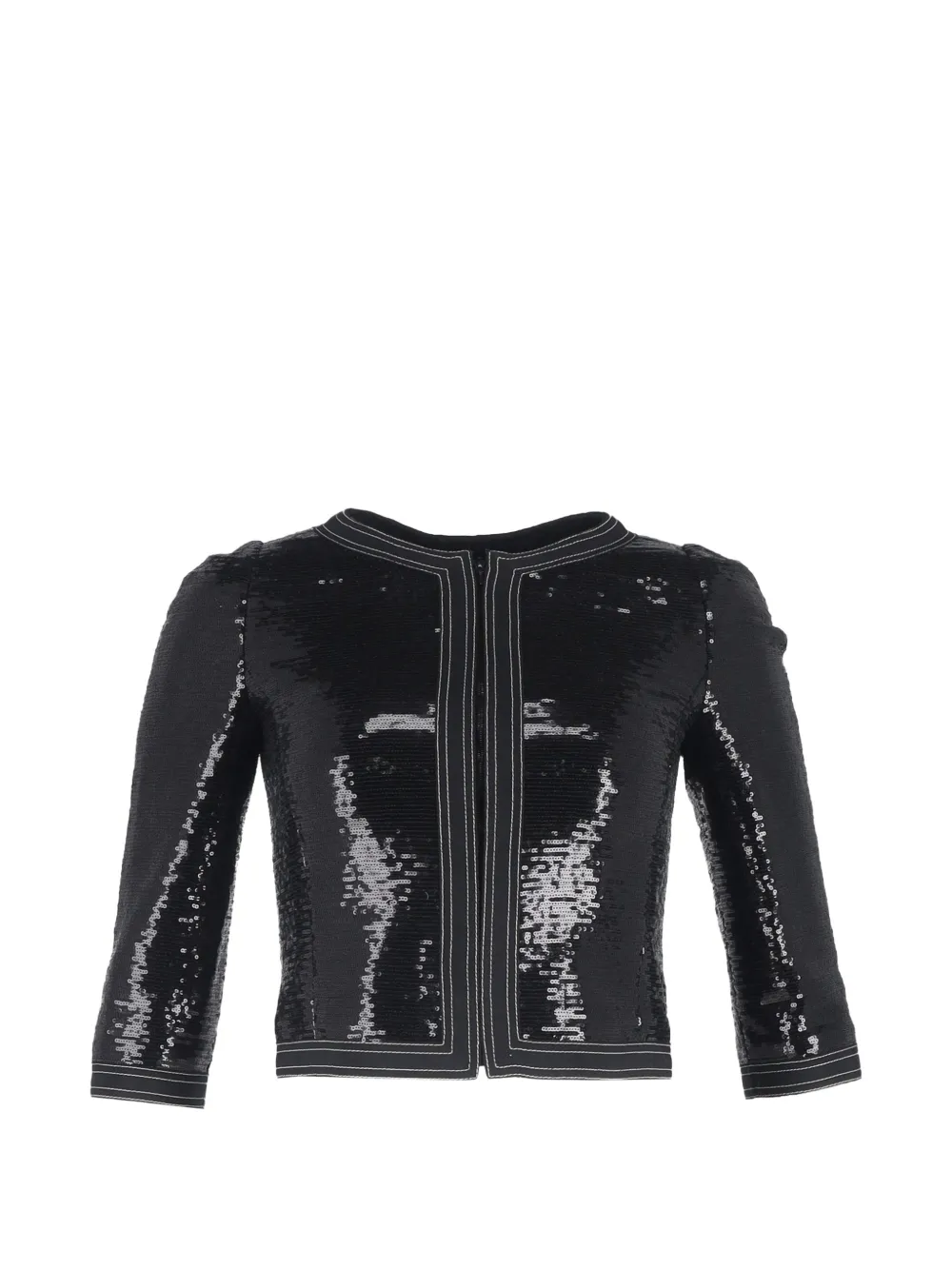 CHANEL Pre-Owned sequin-embellishment cropped blazer - Nero