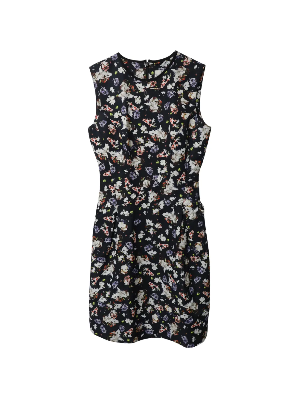 ERDEM floral-pattern midi dress - Nero