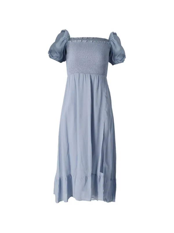 Reformation square-neck puff-sleeve Midi Dress | Blue | FARFETCH ID Reformation square-neck puff-sleeve Midi Dress | Blue | FARFETCH ID