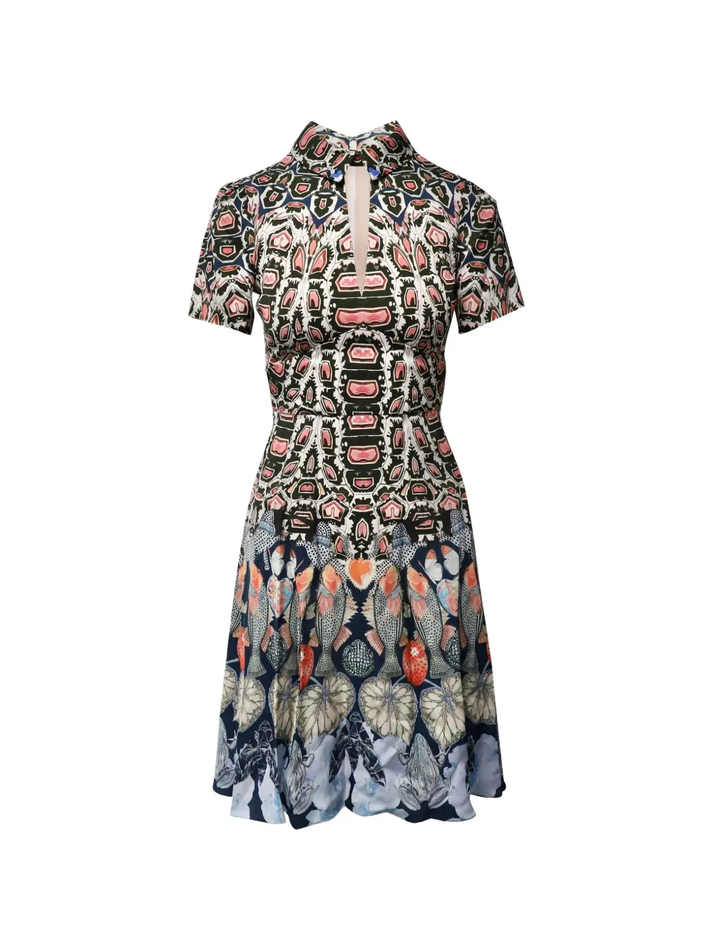 Temperley London printed cutout dress - Blu