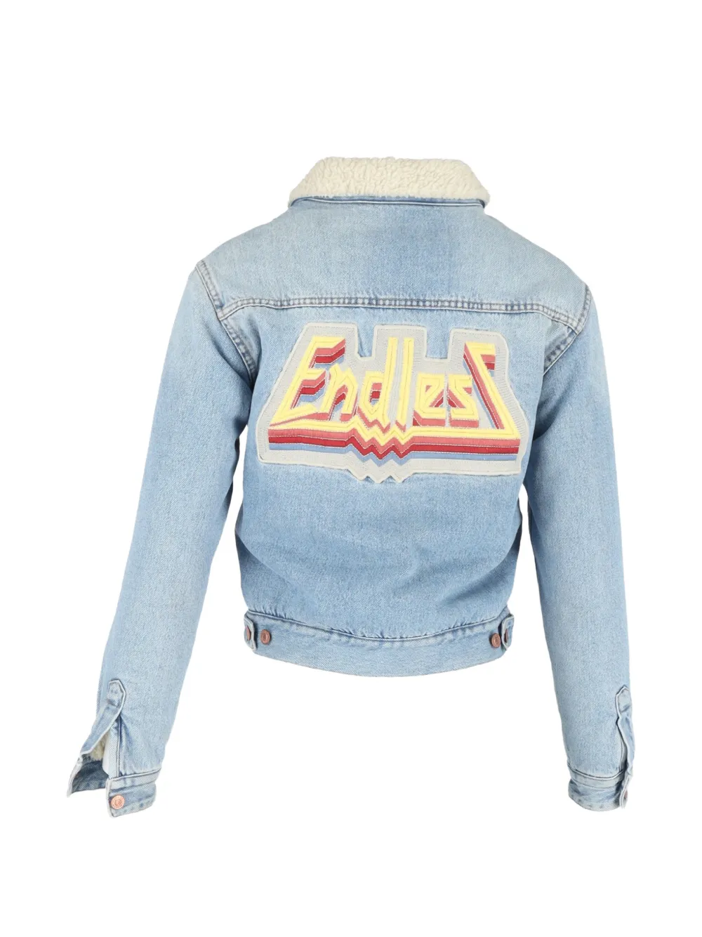 logo-embroidered denim jacket