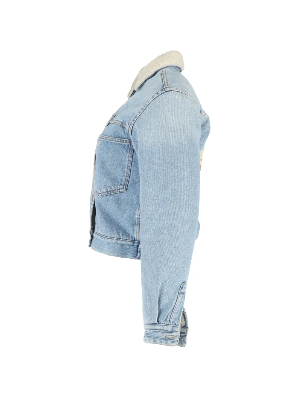 logo-embroidered denim jacket