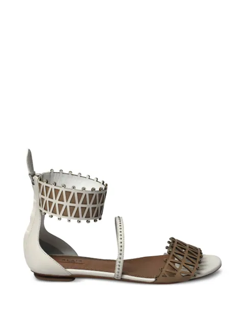 Alaïa Pre-Owned ankle-cuff laser-cut sandals