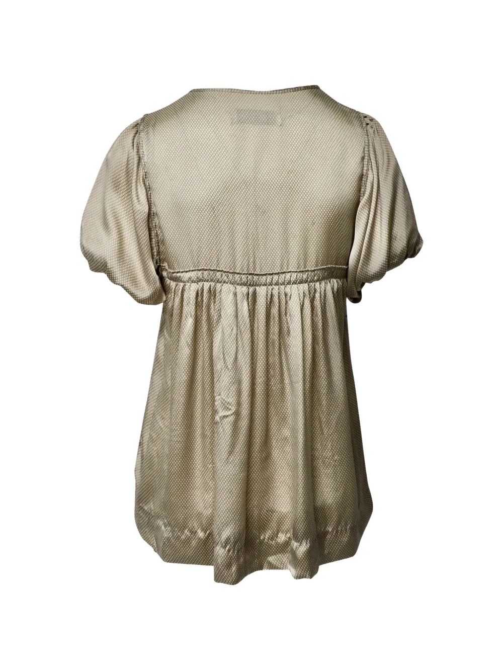 By Malene Birger Blouse met pofmouwen en empire taille - Goud