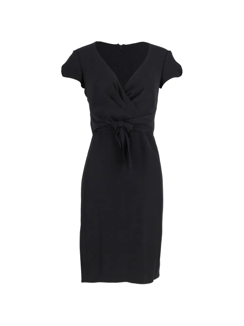 Emporio Armani Pre-Owned cross-over V-neck midi dress - Nero