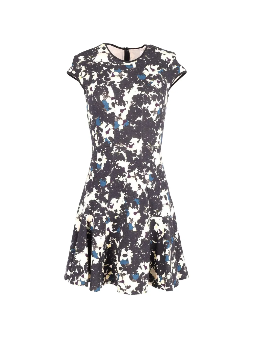 ERDEM printed flared mini dress - Nero