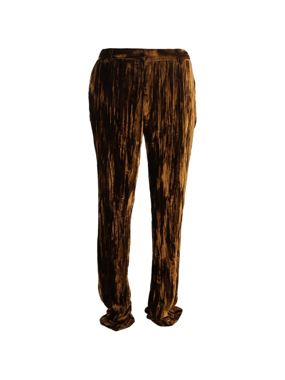 Saint Laurent Pre-Owned velvet straight-leg trousers - Marrone